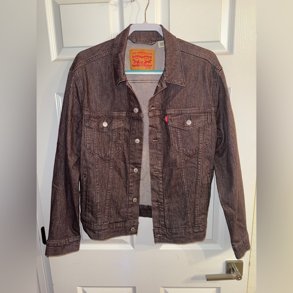 Vintage Levis Mens Medium Distressed Brown Denim Trucker Jacket Fade  Size M